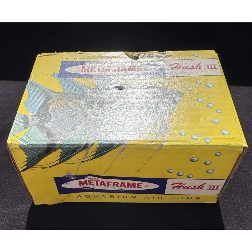 New Vintage Metaframe Hush III Aquarium Air Pump Original Box & Manual Works To9